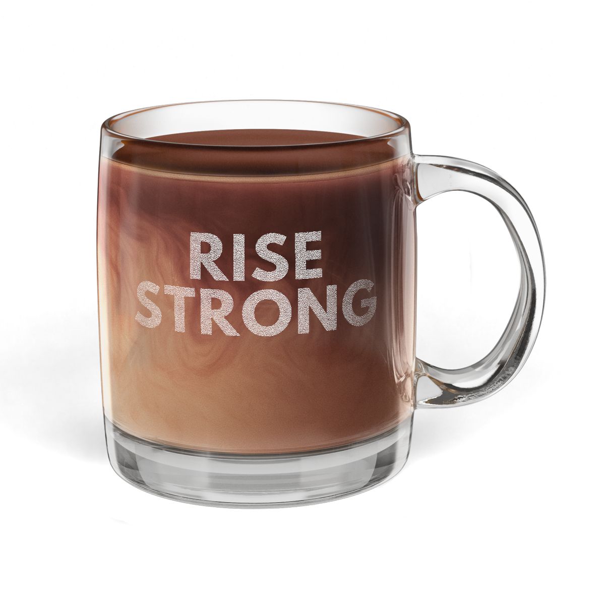 AntiFragilityCo Glass Coffee Mug - RISE STRONG